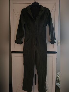 Skies Are Blue Olive Green Utility Jumpsuit
